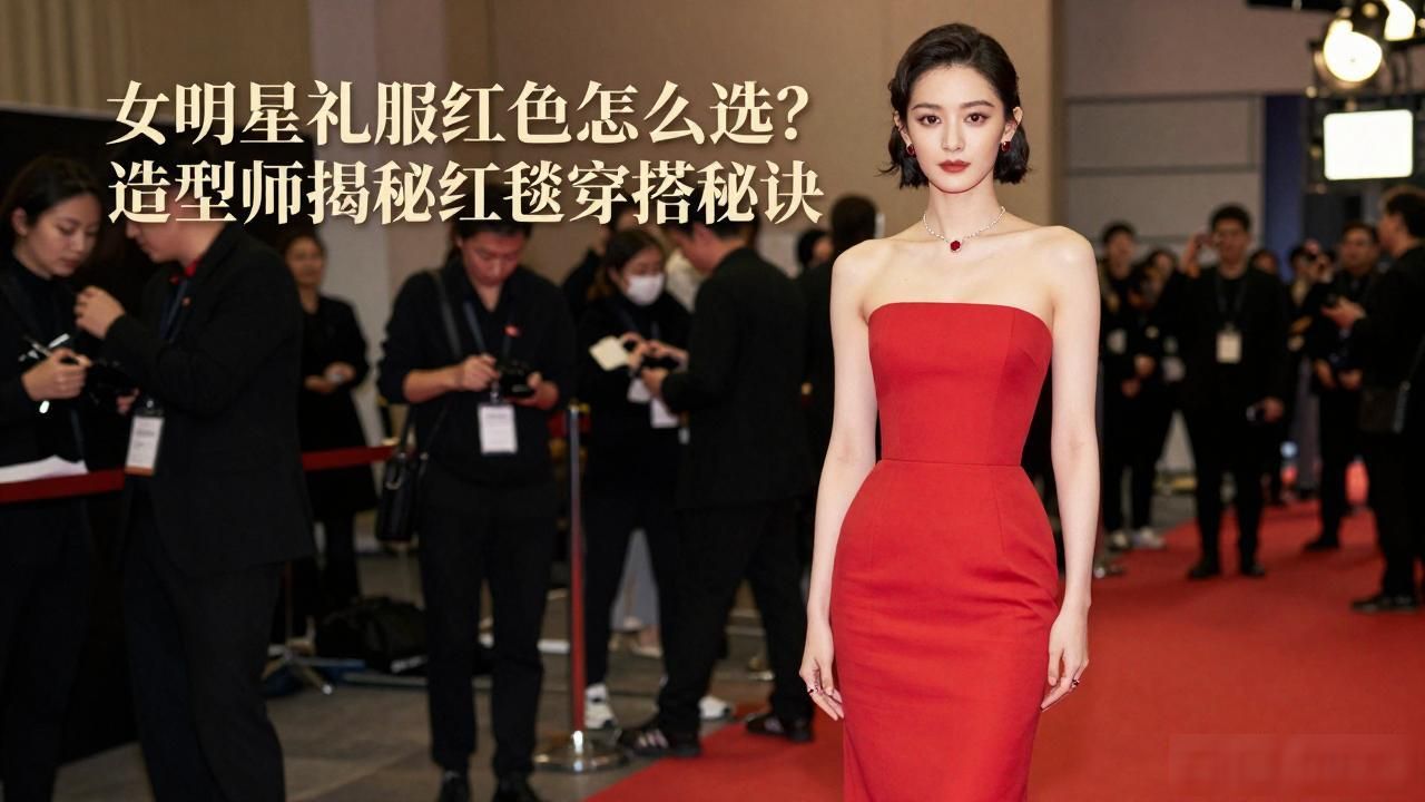 礼服红色明星女生图片_女明星红色礼裙_女明星礼服红色